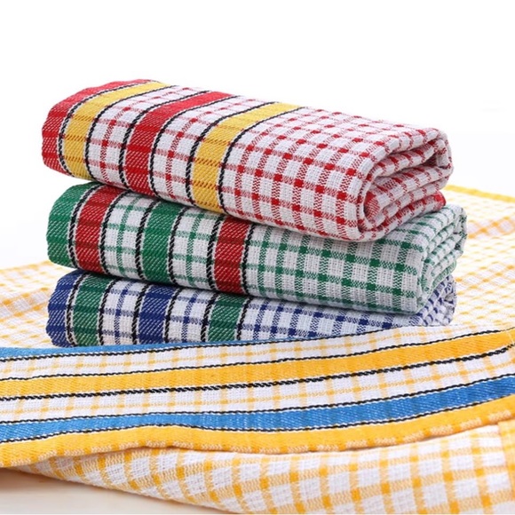 Colorful Checkered Kitchen Towels Set - Picture 3 of 4